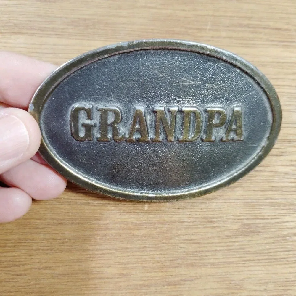 Vintage Belt Buckle GRANDPA 1982 Great American #1005 Family